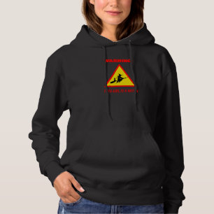 Womens Warning Caution Sign This Girl Is A Witch Hoodie