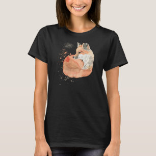 Womens Watercolor Red Fox Wildlife T-Shirt