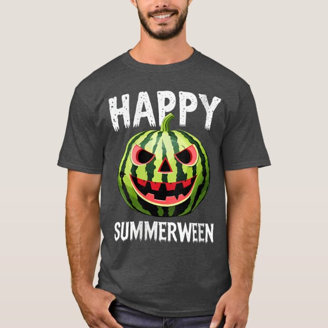 Womens Watermelon Jackolantern Summer Halloween Ha T-Shirt (Front)