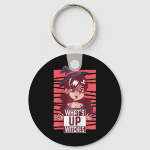 Womens Wat's Up Witches Women Pumpkin Girl Cute Wi Key Ring