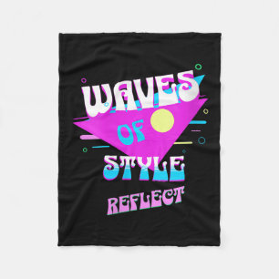 Womens Waves Of Style Reflect Retro Aesthetic Mood Fleece Blanket