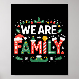 Womens We Are Family Christmas 2025 Pajamas Funny Poster