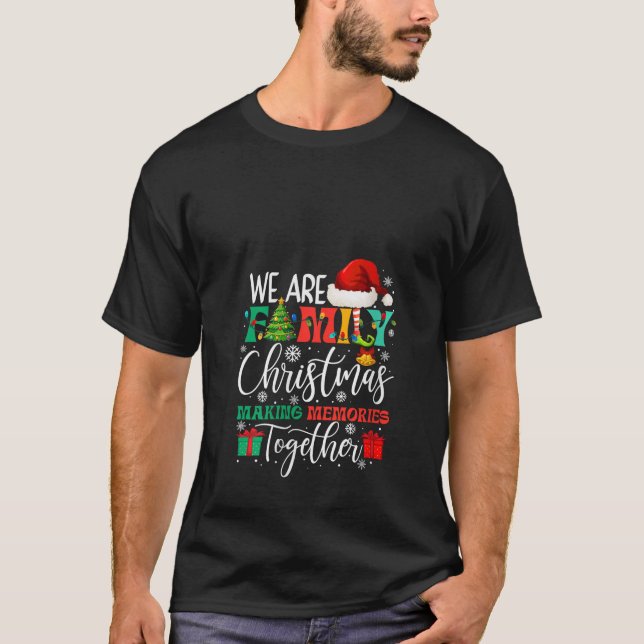 Womens We Are Family Christmas Holiday Pyjamas Fam T-Shirt (Front)