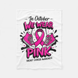 Womens We Wear Nk Women Girl Sneakers Breast Cance Fleece Blanket