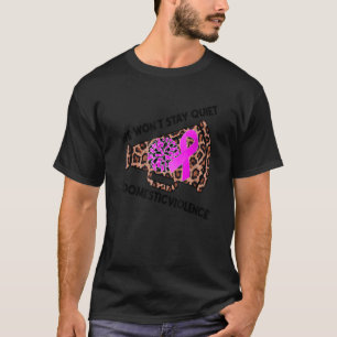Womens We Won't Stay Quiet Purple Stop Domestic Vi T-Shirt