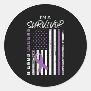Womens Wear Purple Pancreatic Cancer Survivor Gift Classic Round Sticker