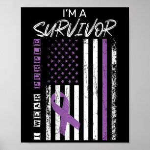 Womens Wear Purple Pancreatic Cancer Survivor Gift Poster