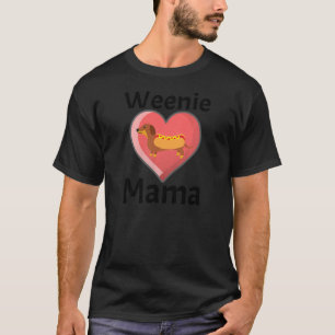 Womens Weenie Mama Dachshund Weiner Dog Heart Lov T-Shirt