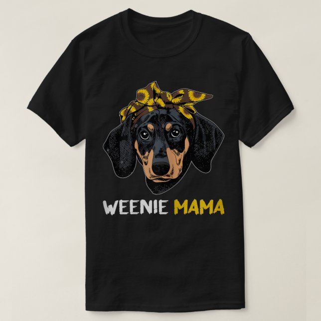 Womens Weenie Mama Doxie Mom Dog Dachshund Lovers  T-Shirt (Design Front)