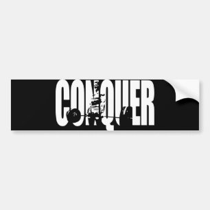 Women's Weightlifting Motivation - CONQUER Bumper Sticker