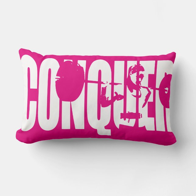 Women's Weightlifting Motivation - CONQUER Lumbar Cushion (Front)