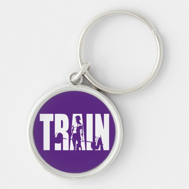 Women's Weightlifting Motivation - TRAIN Key Ring (Front)