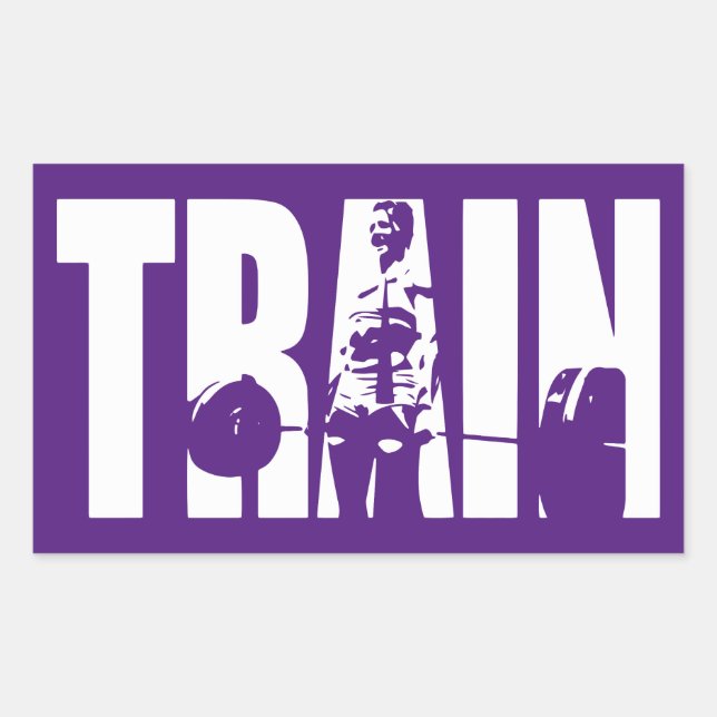 Women's Weightlifting Motivation - TRAIN Rectangular Sticker (Front)