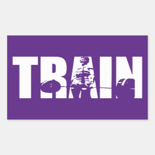 Women's Weightlifting Motivation - TRAIN Rectangular Sticker