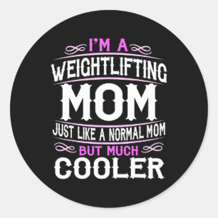 Womens Weightlifting Mum Classic Round Sticker