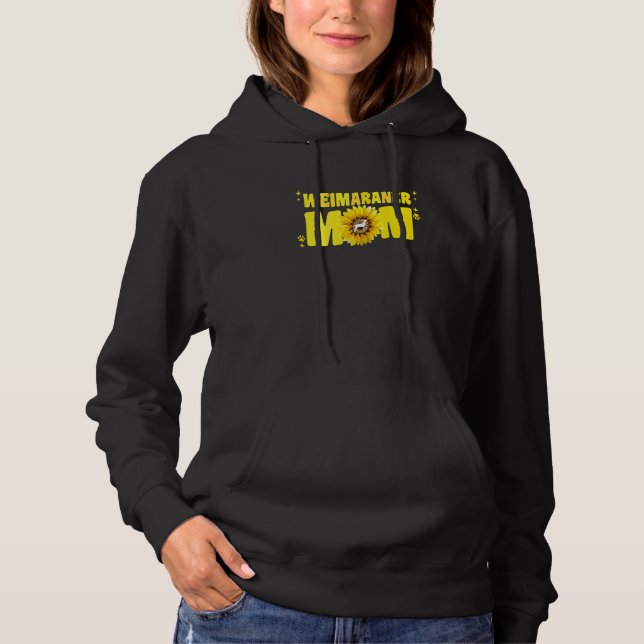 Womens Weimaraner Mom For Women Sunflower Weimaran Hoodie (Front)