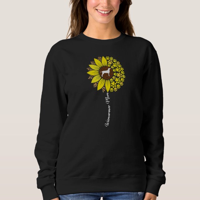Womens Weimaraner Mom For Women Sunflower Weimaran Sweatshirt (Front)