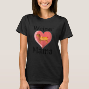 Womens Weiner Mama Dachshund Weenie Dog Heart Lo T-Shirt