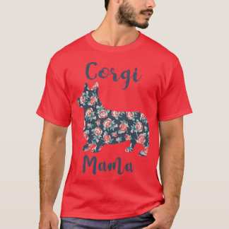 Womens Welsh Gifts For Corgi Lovers Cute Corgi Mam T-Shirt