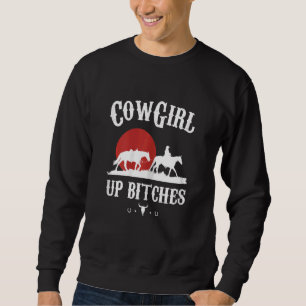 Womens Western Cowgirl Yeehaw Hippie Boho Cow Bull Sweatshirt