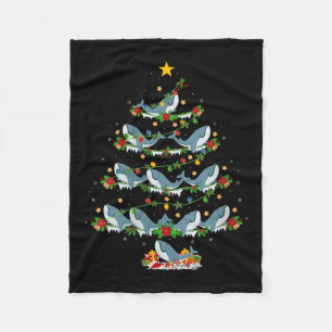 Womens Whale Christmas Tree Lights Funny Sea Anima Fleece Blanket