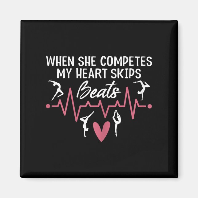 Womens When She Competes My Heart Skips Beats Prou Magnet (Front)