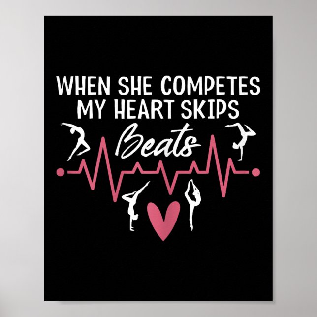 Womens When She Competes My Heart Skips Beats Prou Poster (Front)
