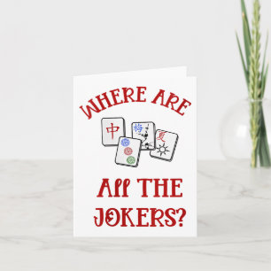 Womens Where Are All The Jokers Funny Mahjong V-ne Card