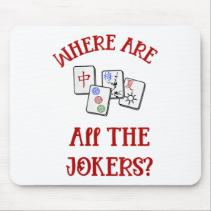 Womens Where Are All The Jokers Funny Mahjong V-ne Mouse Pad