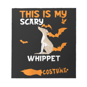 Womens Whippet Costume Halloween Lazy Scary Dog Notepad