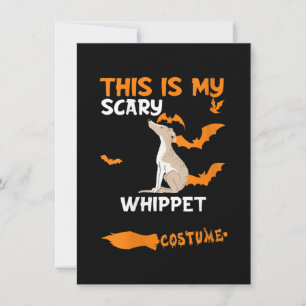 Womens Whippet Costume Halloween Lazy Scary Dog Thank You Card