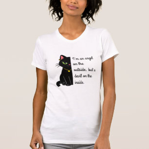 women's white black cat shirt