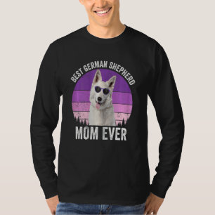 Womens White German Shepherd Mum Vintage Dog Owne T-Shirt
