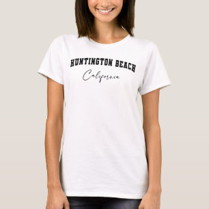 Women's White Huntington Beach, California T-Shirt