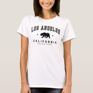 Women's White Los Angeles - Grizzly Bear Design  T-Shirt