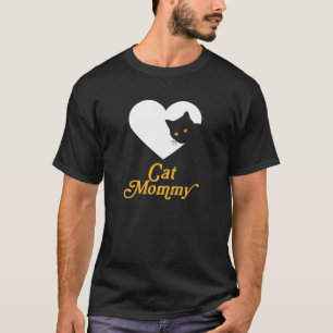 Womens White Love Heart Cat Mummy For Girls & Wome T-Shirt