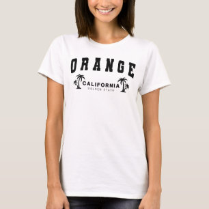 Women's White Orange, California T-Shirt