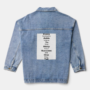 Women's White Quoted #9 Denim Jacket