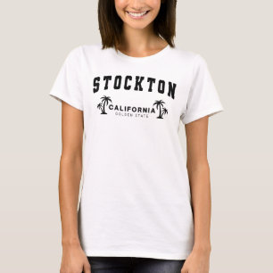 Women's White Stockton, California T-Shirt
