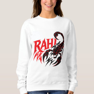 Women's White Sweatshirt with Aggressive Scorpion 