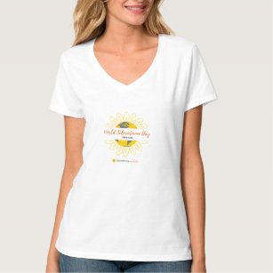 Women's White V T-Shirt - World Scleroderma Day