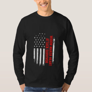 Womens Widow Maker Heart Attack Survivor American  T-Shirt