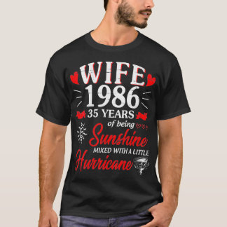 Womens Wife 1986 35 Years Of Being Sunshine Mied L T-Shirt