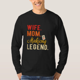 Womens Wife Mum Mahjong Legend Mahjong Party Mahjo T-Shirt