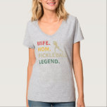 Womens Wife Mum Pickleball Legend Funny T-Shirt<br><div class="desc">Womens Wife Mum Pickleball Legend Funny Pickleball Mum Gift. Perfect gift for your dad,  mum,  papa,  men,  women,  friend and family members on Thanksgiving Day,  Christmas Day,  Mothers Day,  Fathers Day,  4th of July,  1776 Independent day,  Veterans Day,  Halloween Day,  Patrick's Day</div>