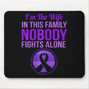 Womens Wife Nobody Fights Alone Heimerheimer's Awa Mouse Pad