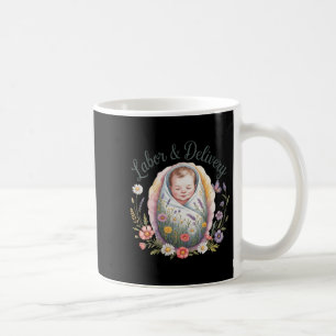 Womens Wildflower Labour & Delivery Nurse, Cut Coffee Mug