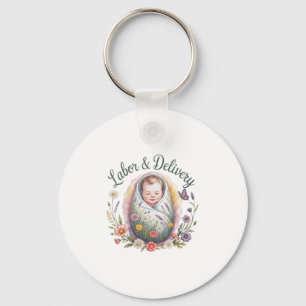 Womens Wildflower Labour & Delivery Nurse, Cut Key Ring