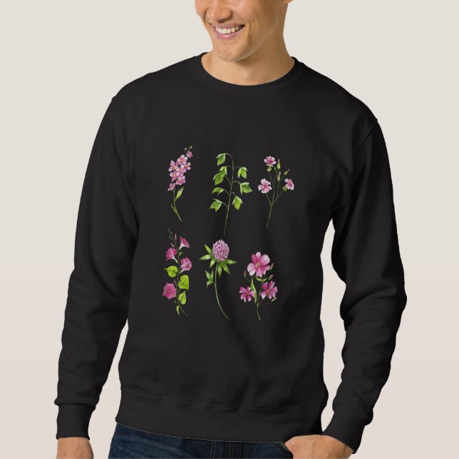Womens Wildflowers Gardener Botanical Spring Botan Sweatshirt (Front)