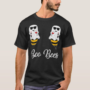 Womens Wine Boo Bees Women Couples Halloween Cost T-Shirt